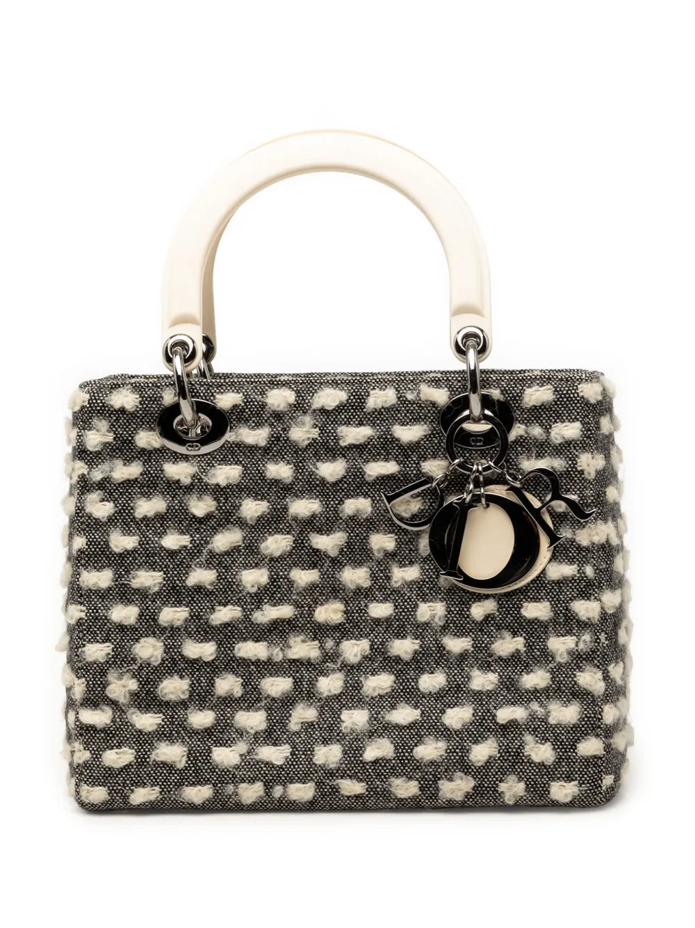 Christian Dior Pre-Owned 1999 Medium Tweed Lady Dior satchel - Grey