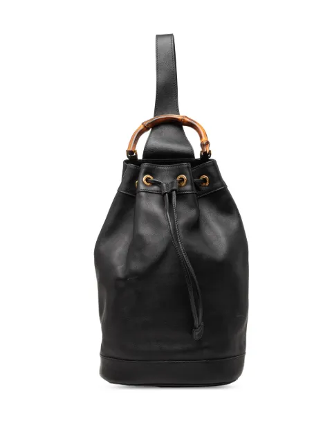 Gucci Pre-Owned 20th Century Calfskin Bamboo Drawstring Sling backpack