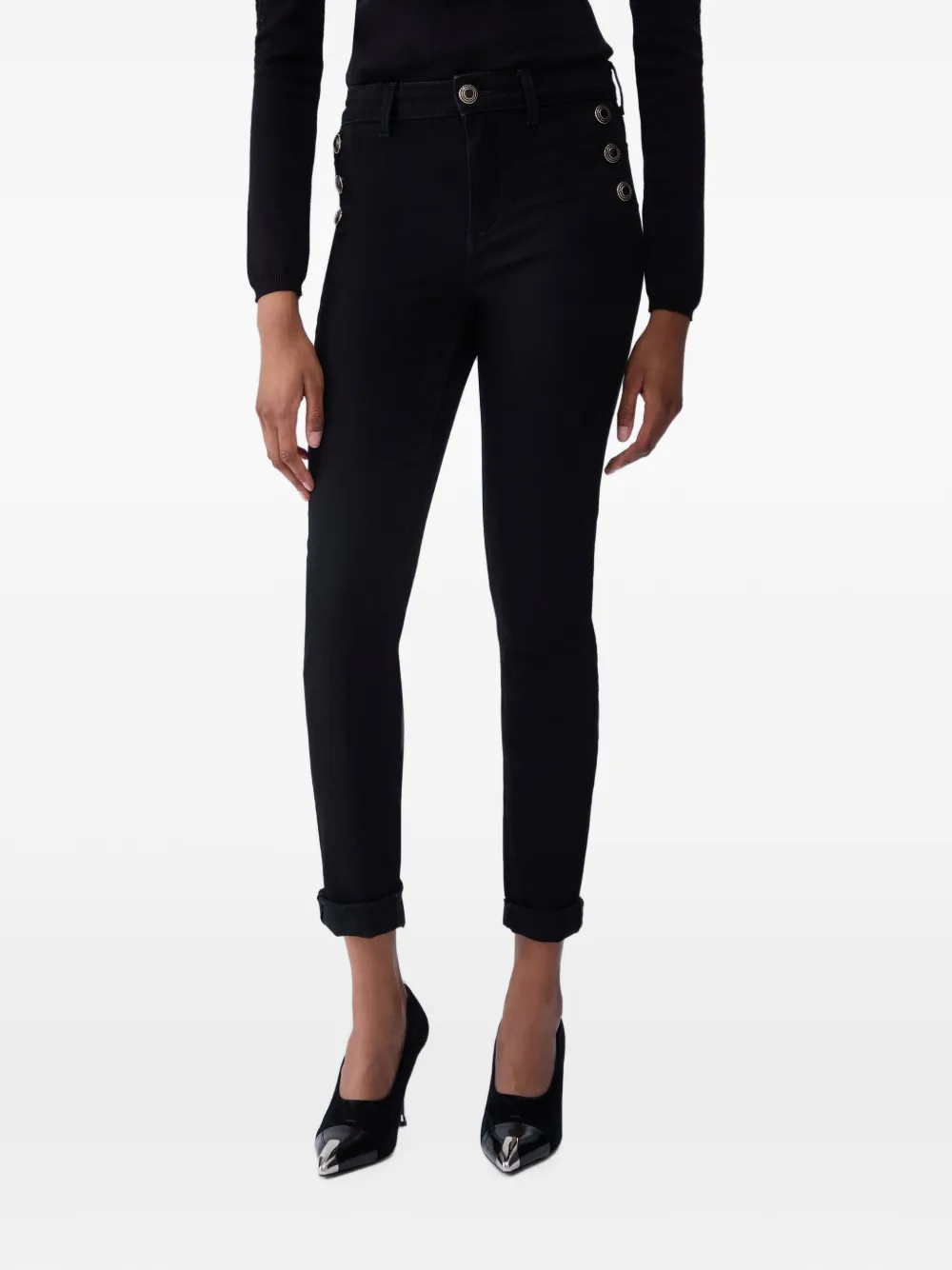 LIU JO skinny jeans with decorative buttons - Schwarz