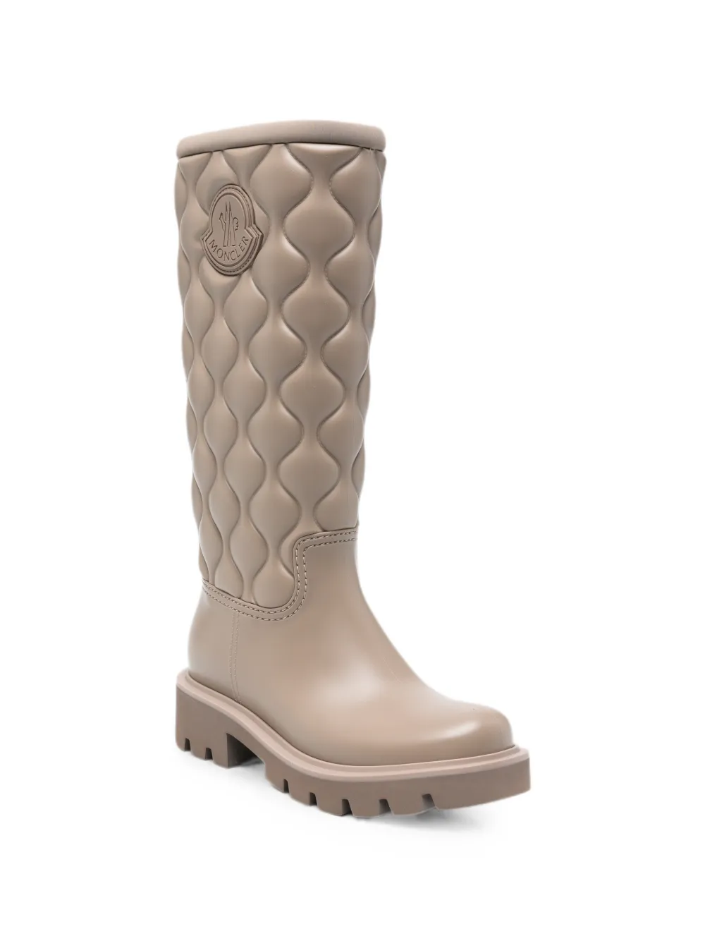 Moncler quilted logo-patch boots Beige
