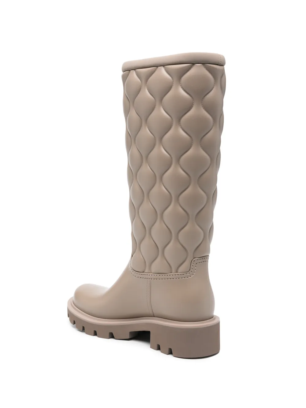 Moncler Kickstream quilted wellington boots Beige