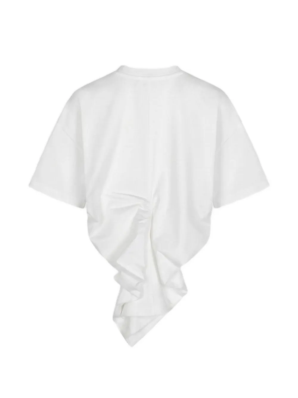 Róhe Draped Seam-detail T-shirt in White, view 2