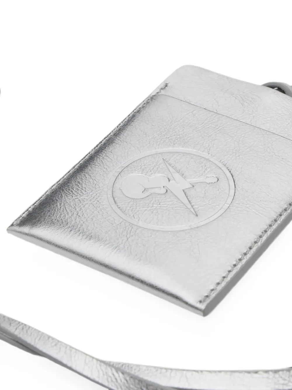 A.P.C. Metallic leren pasjeshouder Grijs