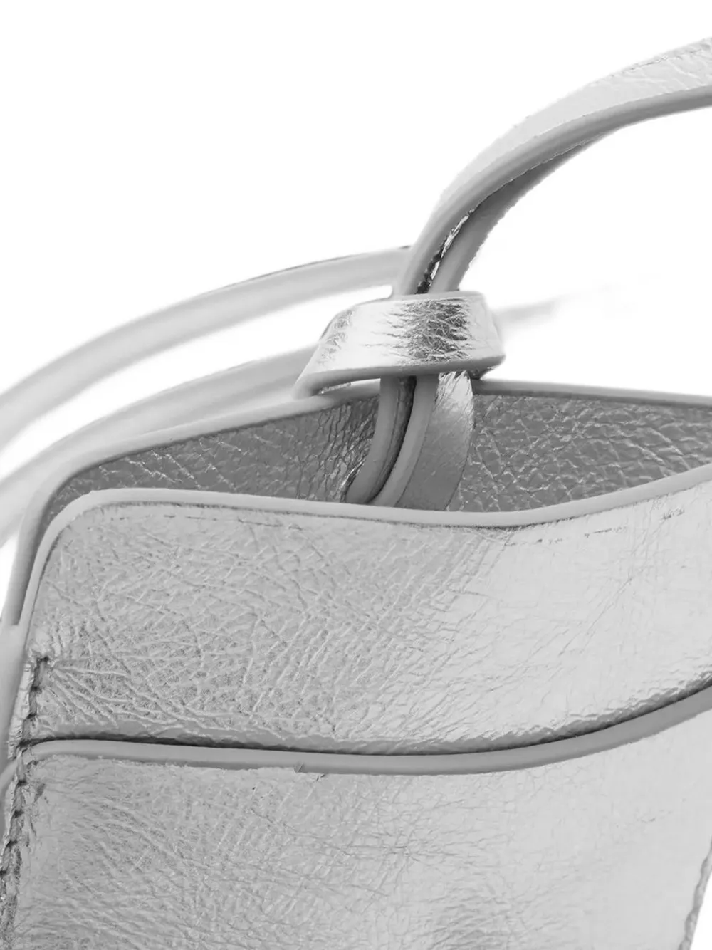A.P.C. Metallic leren pasjeshouder Grijs