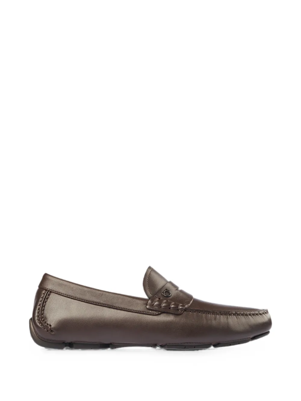 Ferragamo Gancini calf leather loafers - Brown