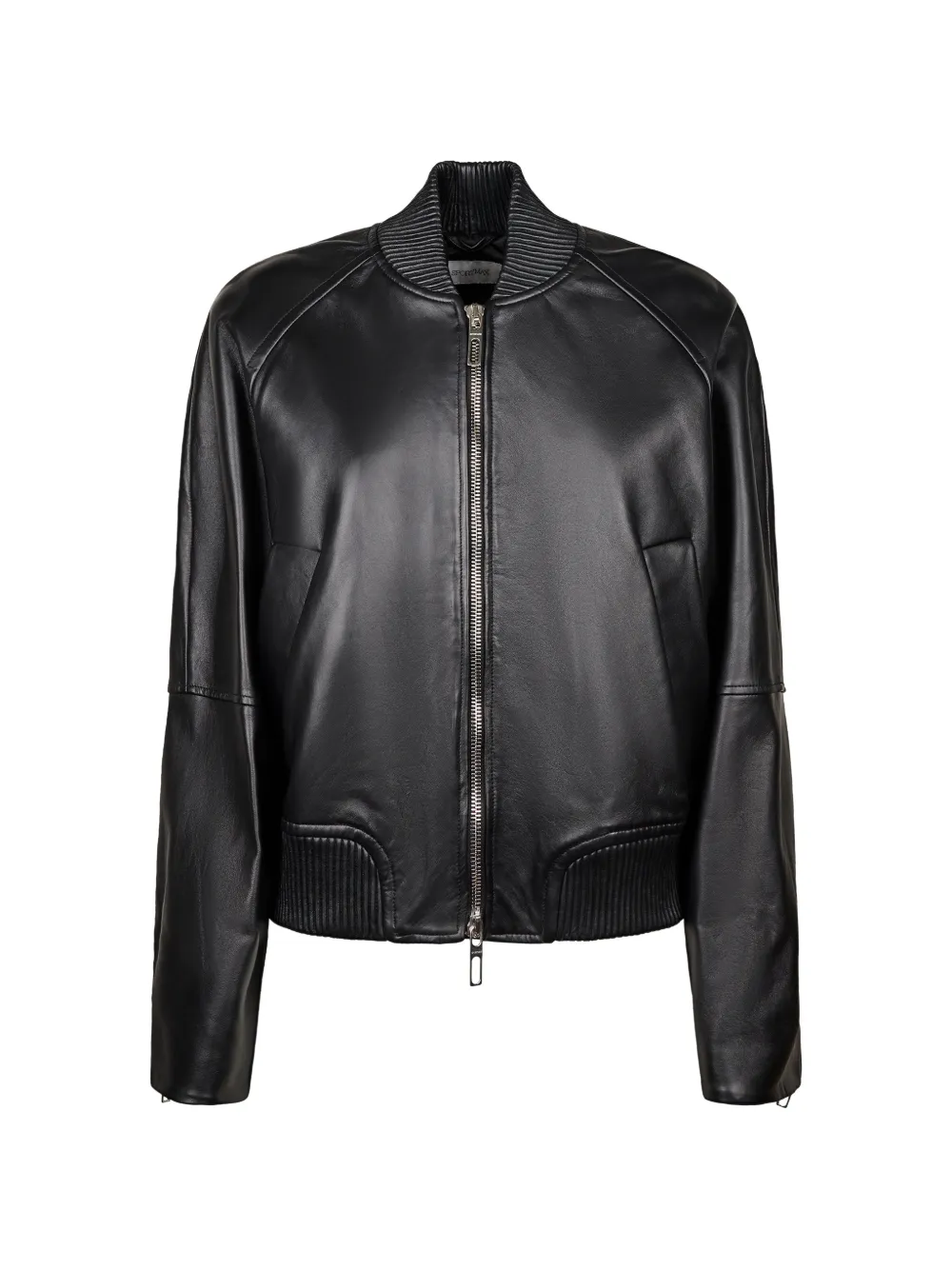 Sportmax zip-up leather jacket - Black