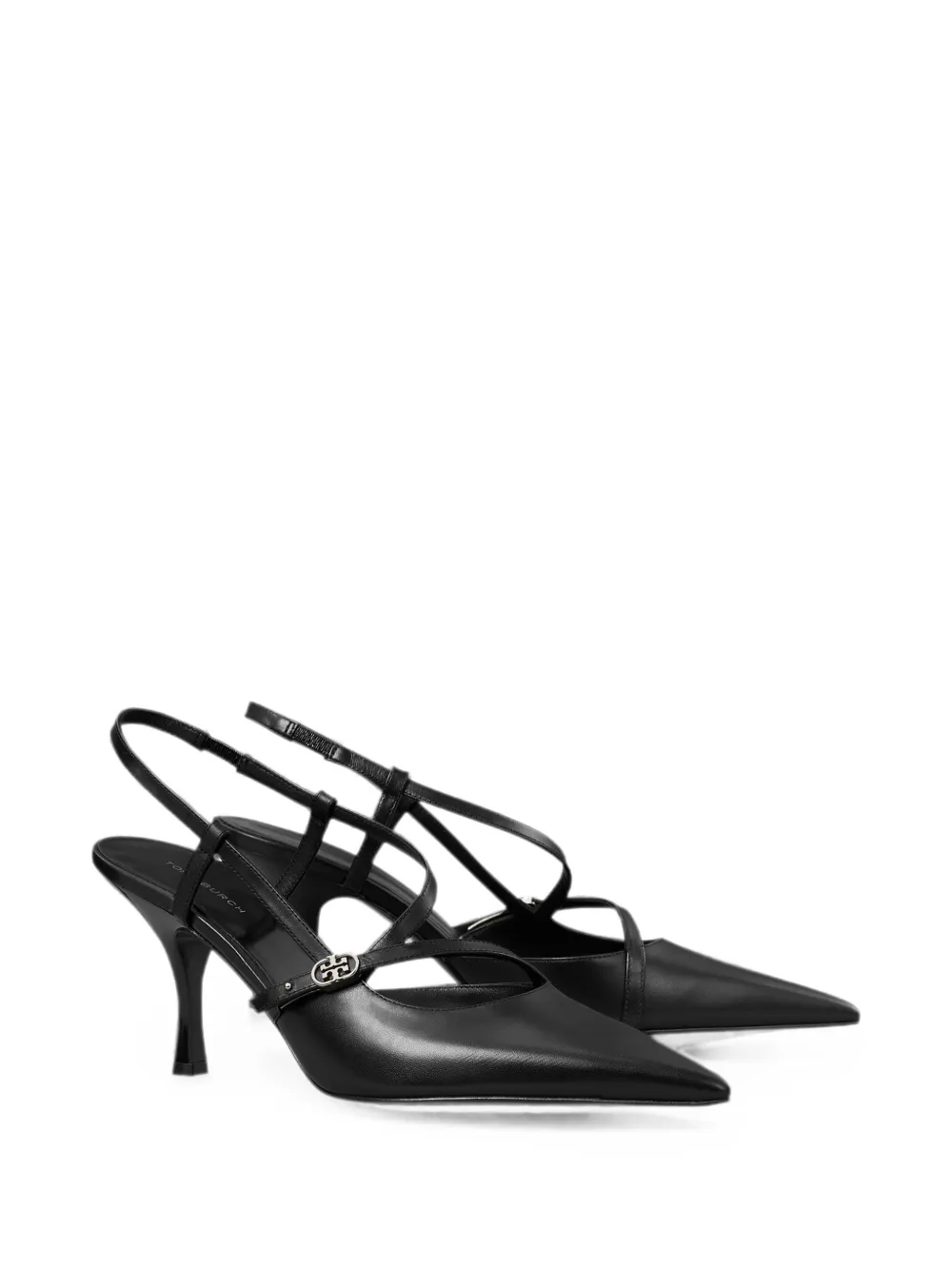 Tory Burch Double T logo-plaque strappy pumps Zwart