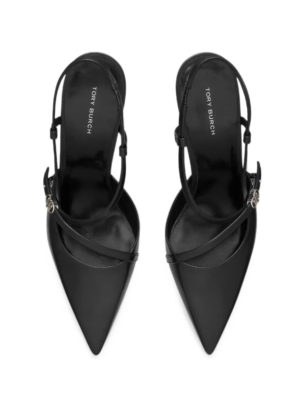 Tory Burch Double T logo-plaque strappy pumps Zwart
