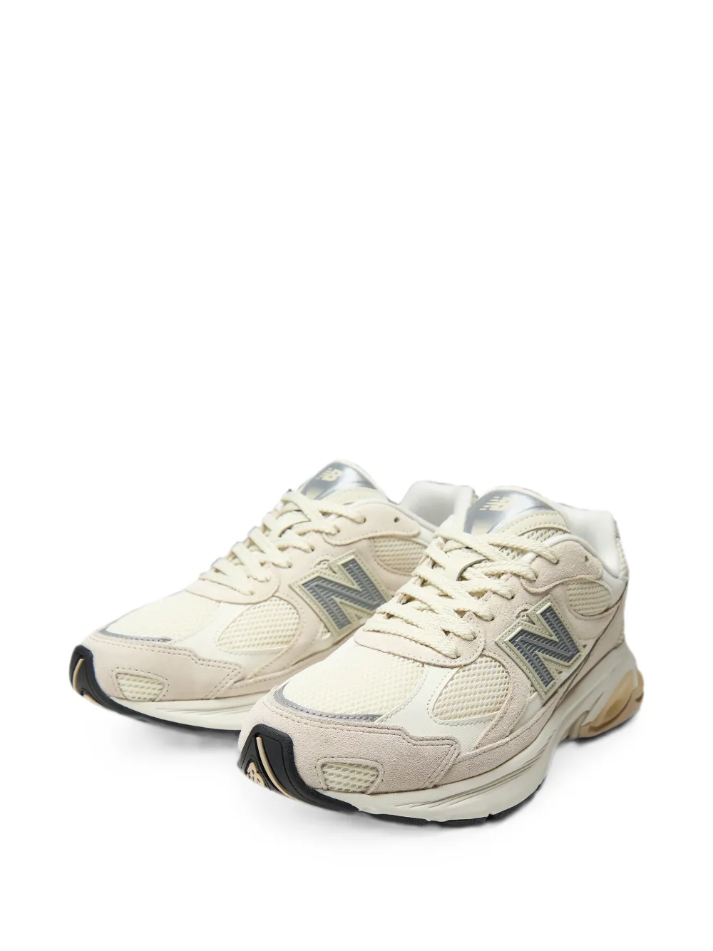 New Balance ABZORB 2010 panelled suede-trim sneakers Beige