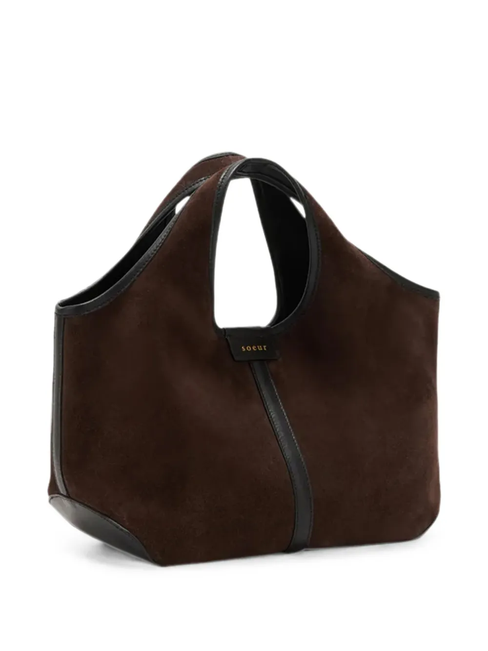 Soeur Douce mini-shopper met suède afwerking Bruin