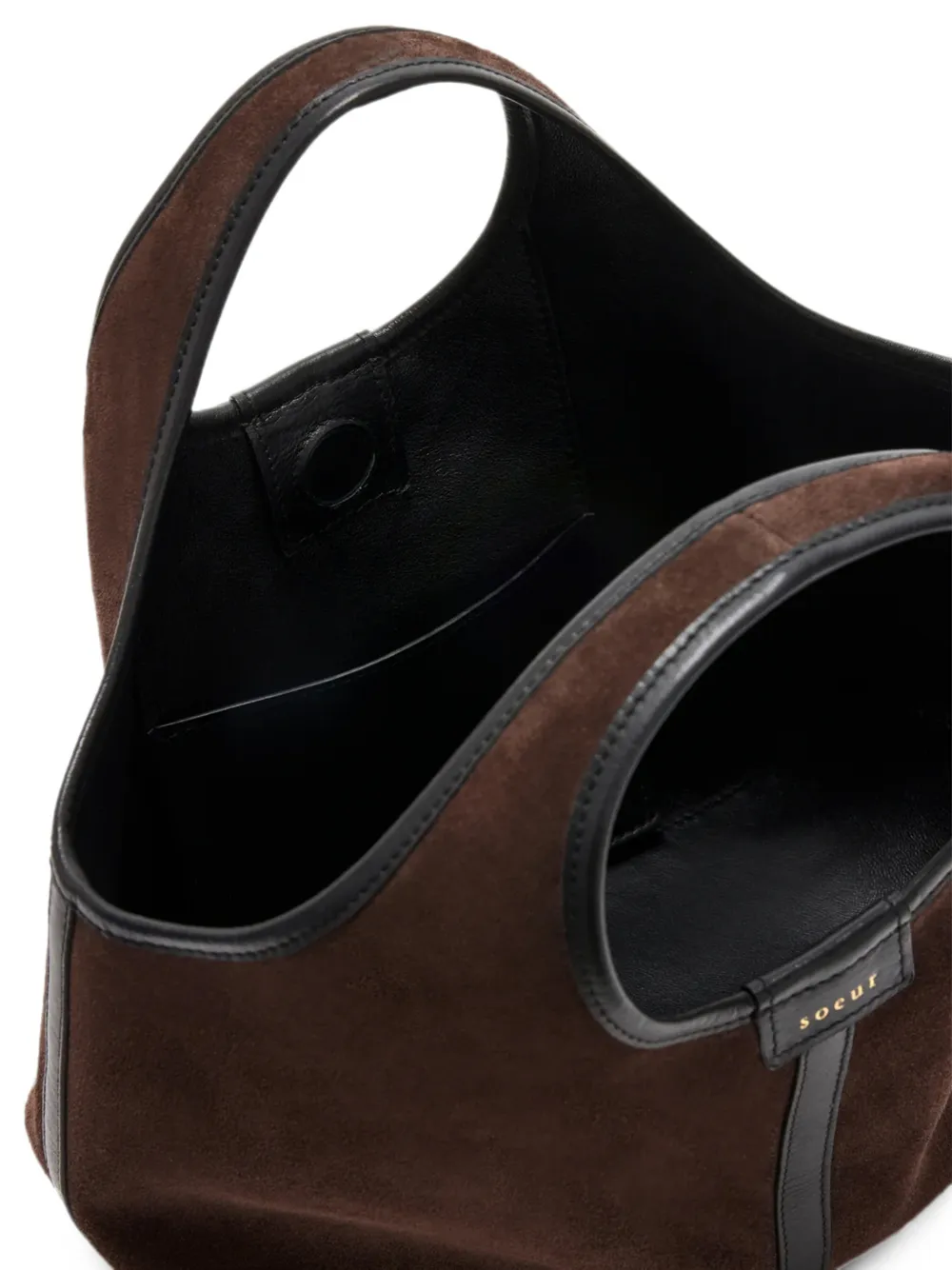 Soeur Douce mini-shopper met suède afwerking Bruin