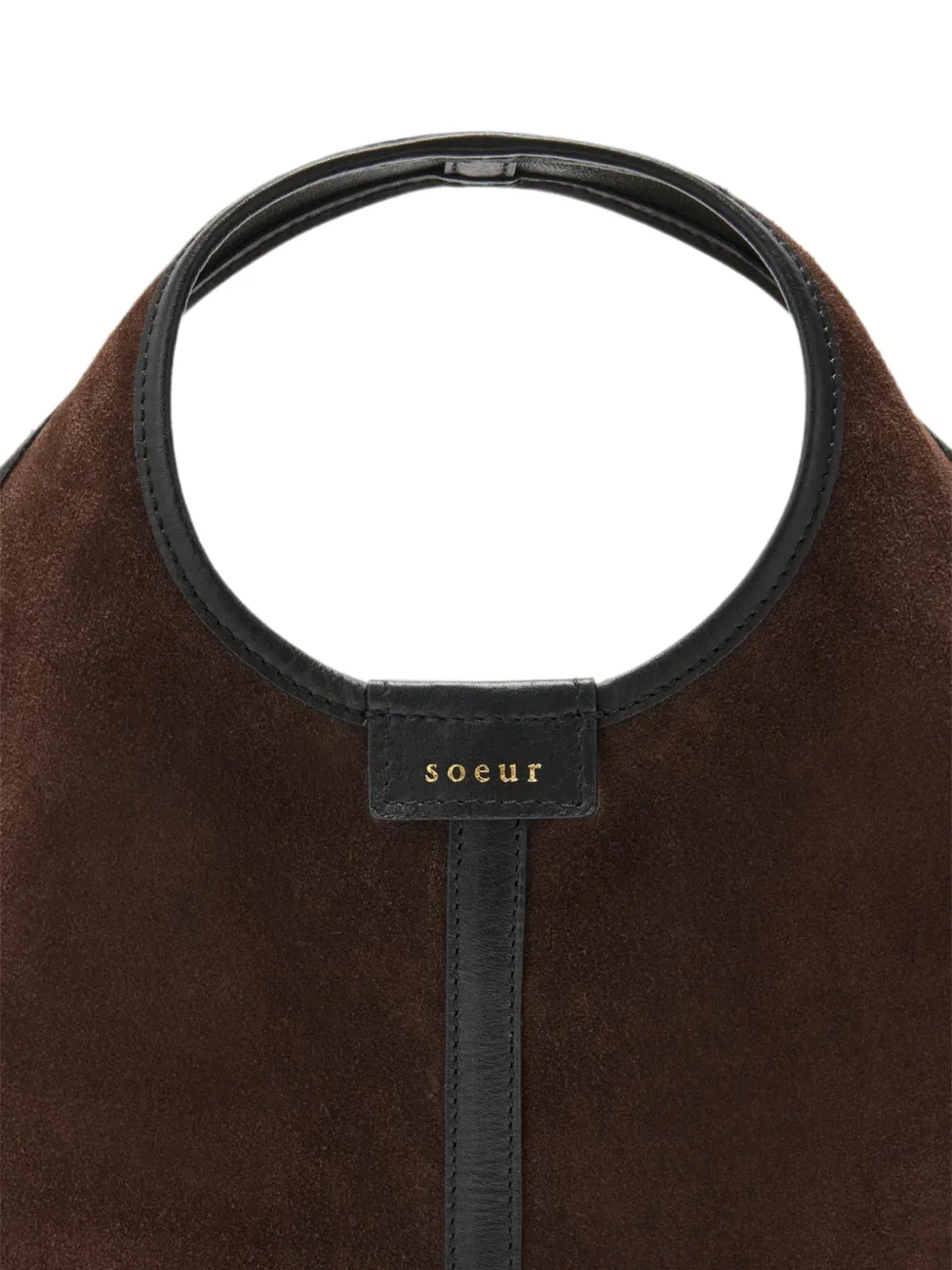 Soeur Douce mini-shopper met suède afwerking Bruin