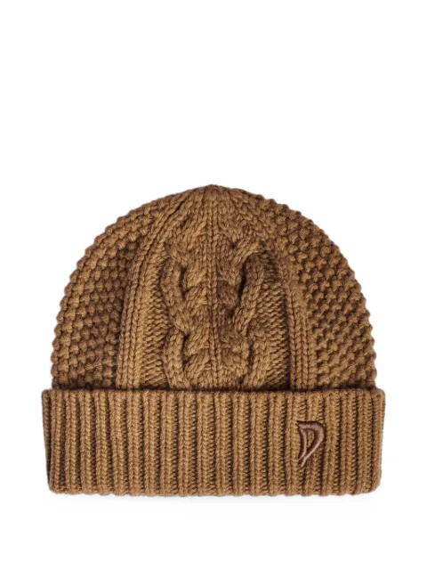 DONDUP cable-knit logo-embroidered beanie hat