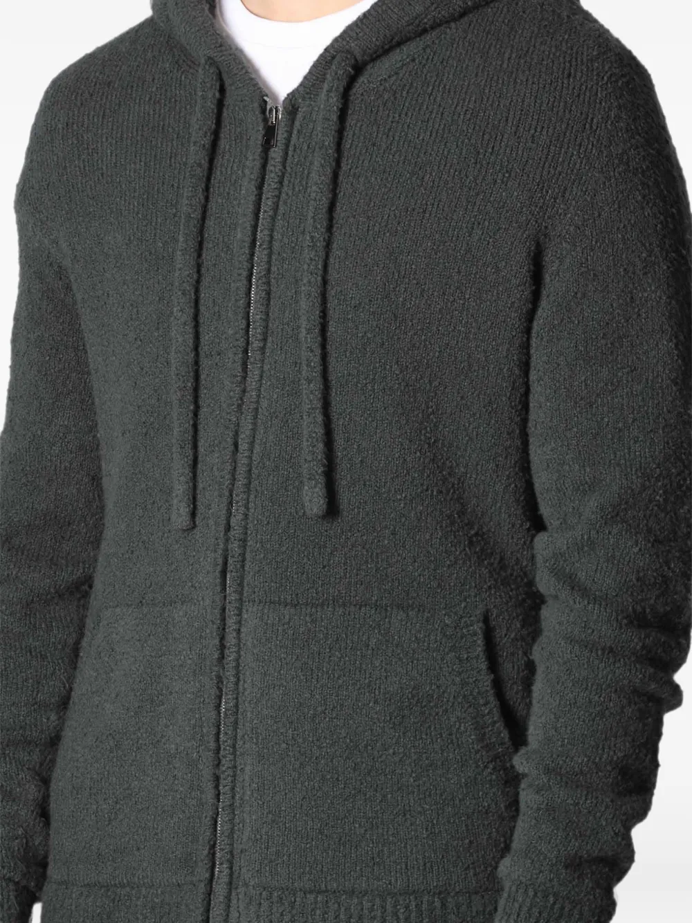 Roberto Collina Gebreide hoodie met rits Grijs