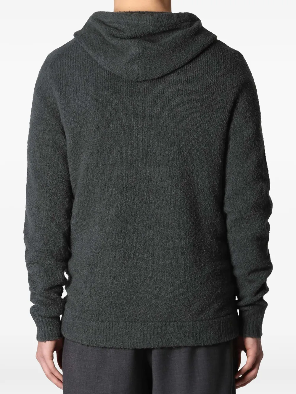 Roberto Collina Gebreide hoodie met rits Grijs
