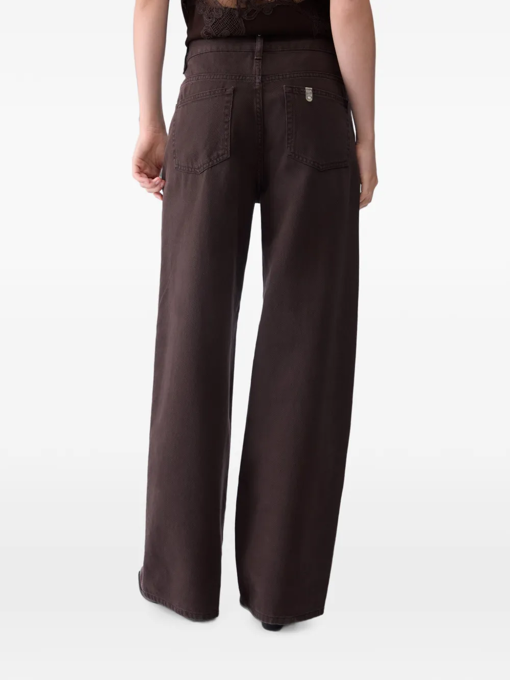 LIU JO Straight broek met asymmetrische tailleband Bruin