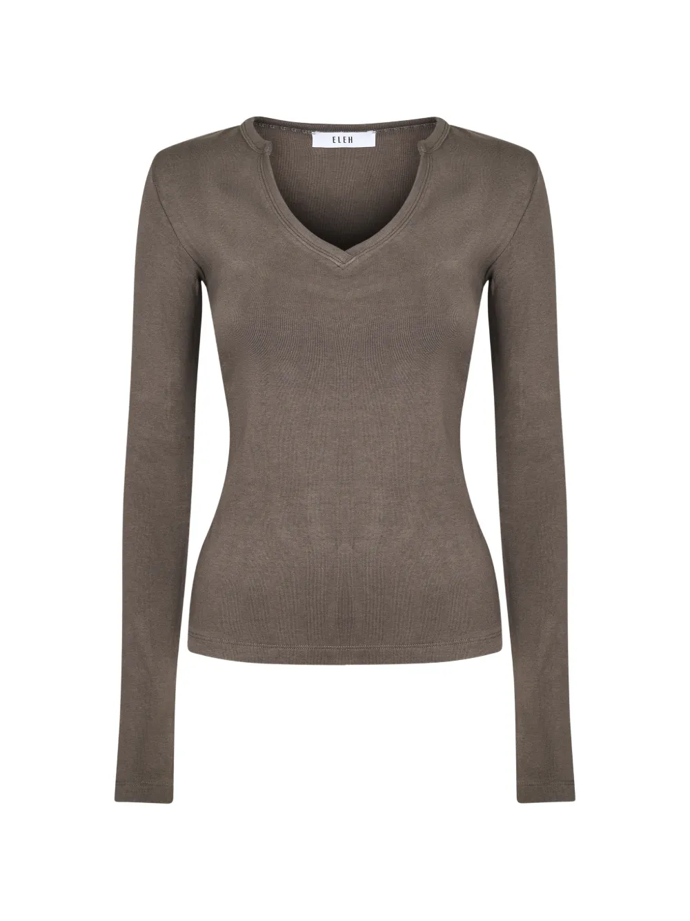 Eleh split-neck long-sleeve sweater - Grau