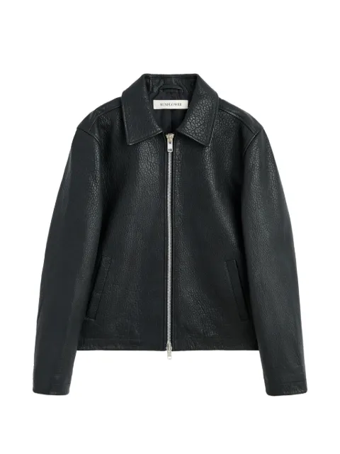 Sunflower grained-leather jacket