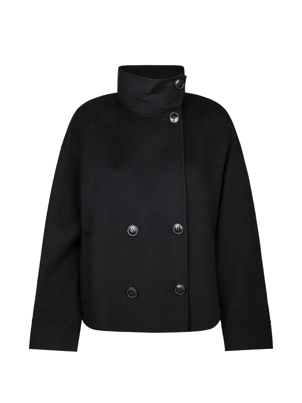 Max Mara high-neck double-breasted coat - Nero