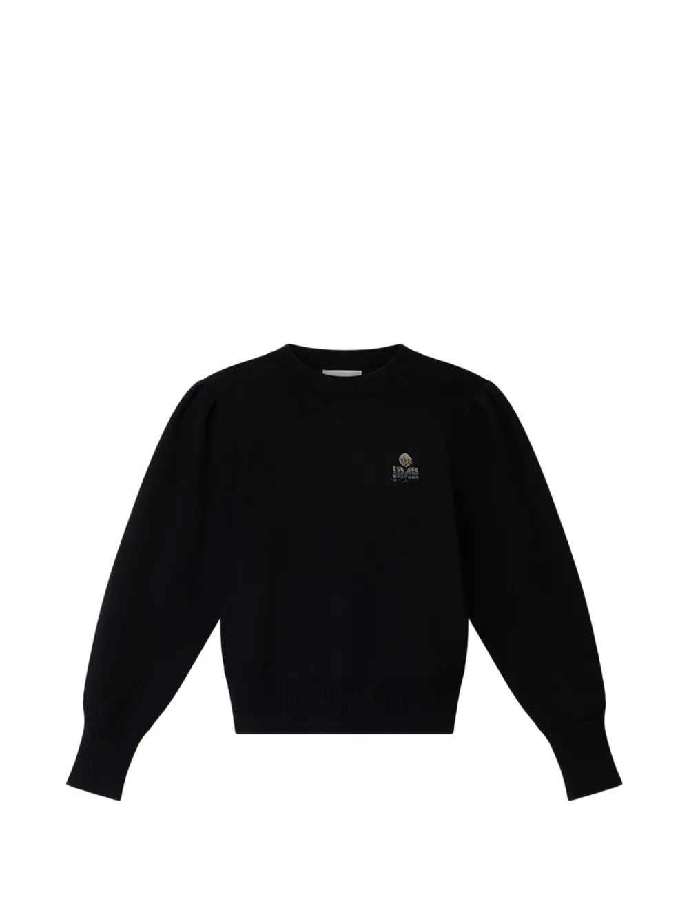 ISABEL MARANT logo-embroidered puff-sleeve sweater