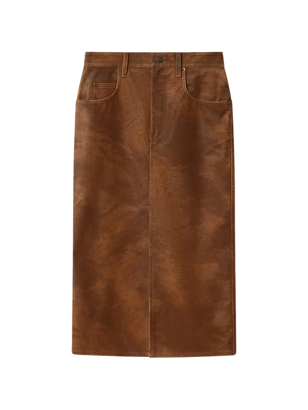 MARANT ÉTOILE crinkled-effect midi skirt - Brown