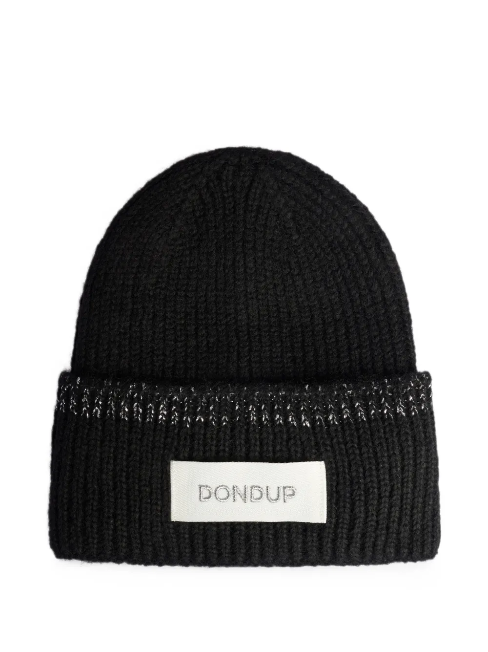 DONDUP logo-patch ribbed-knit beanie hat