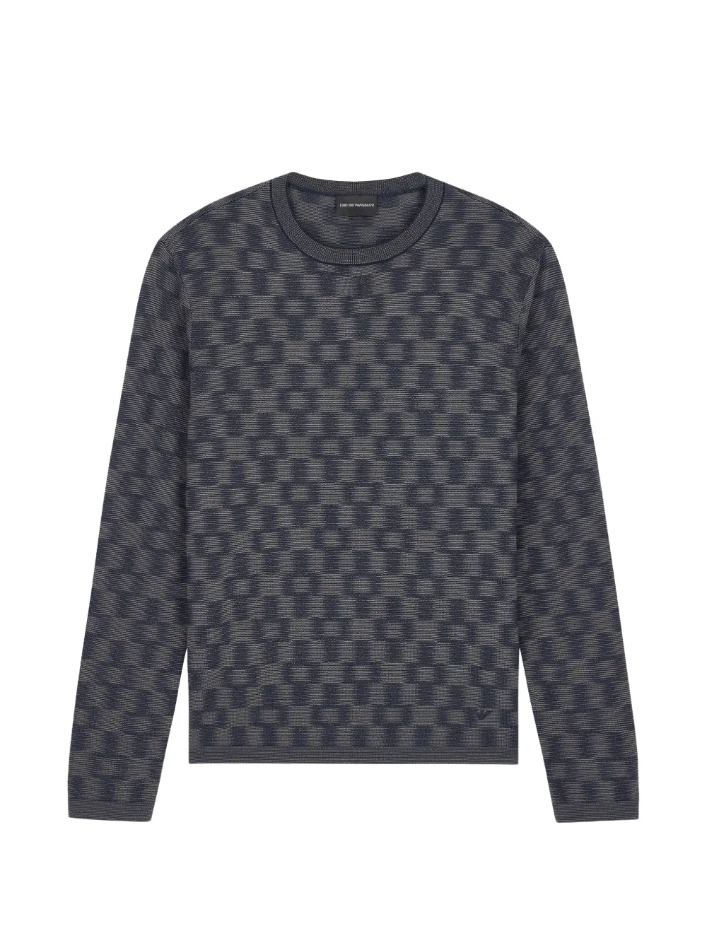 Emporio Armani pattern-knit virgin wool jumper Signature Capsule - Blu