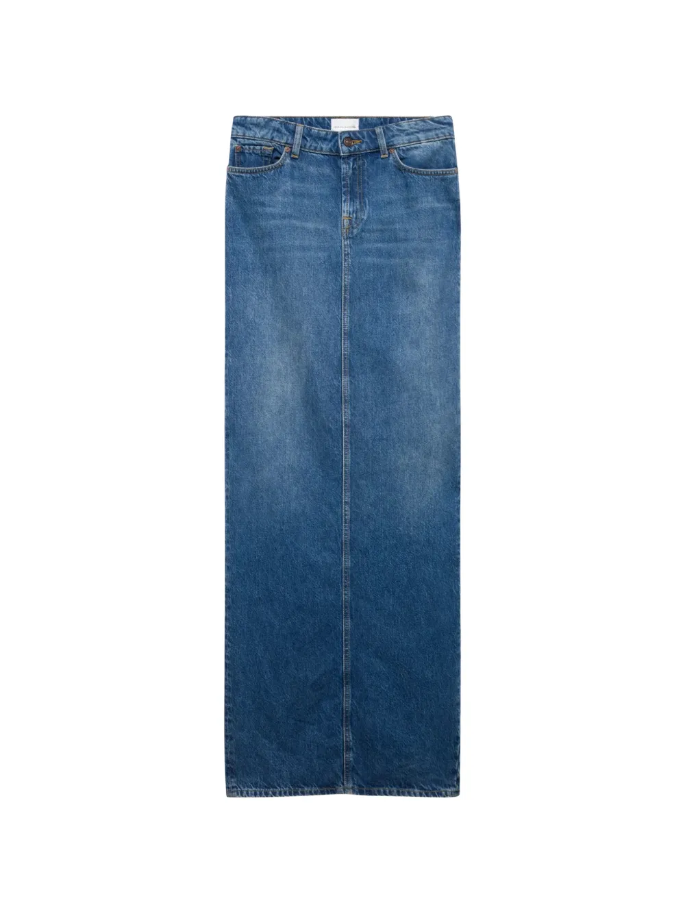 7 For All Mankind faded-effect front-slit maxi skirt