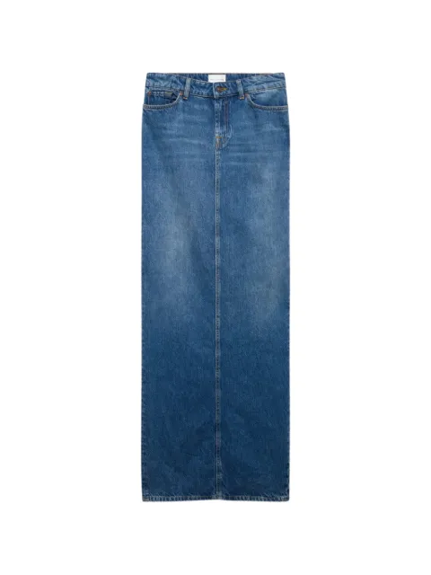 7 For All Mankind faded-effect front-slit maxi skirt