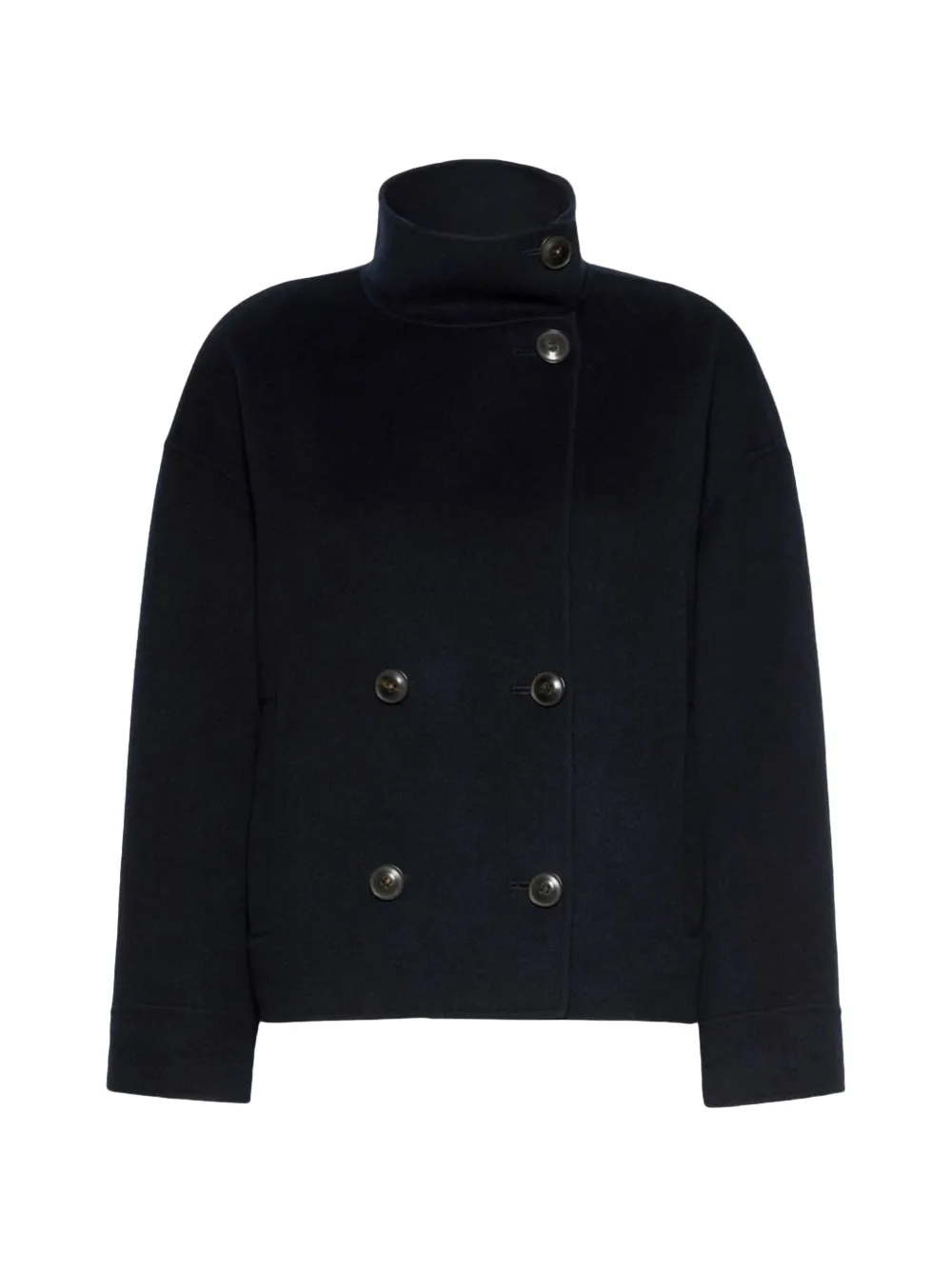 Max Mara double-breasted high-neck coat - Blau