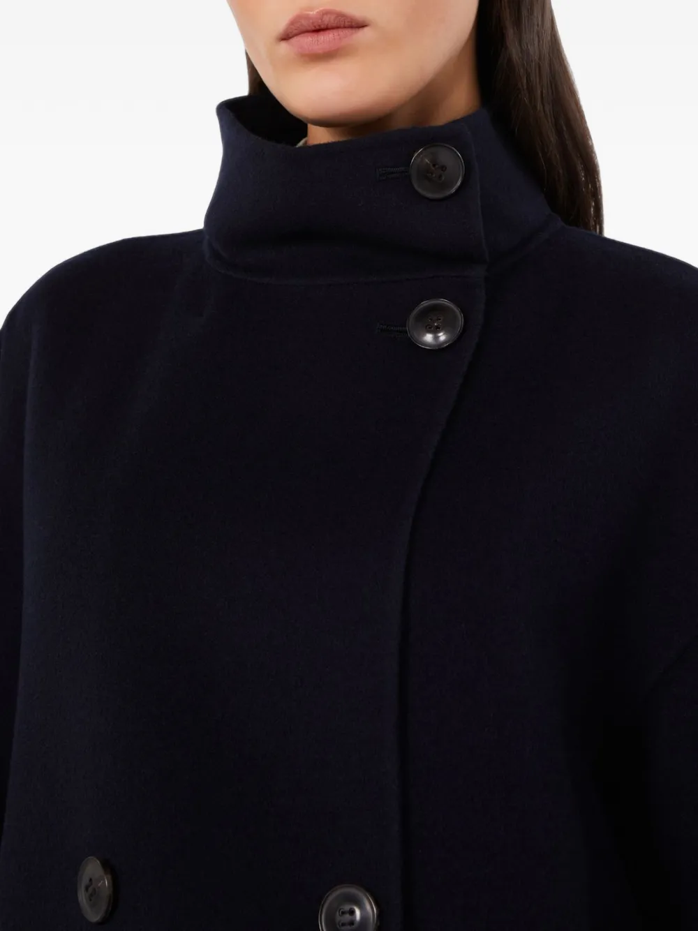 Max Mara Mantel met dubbele rij knopen Blauw