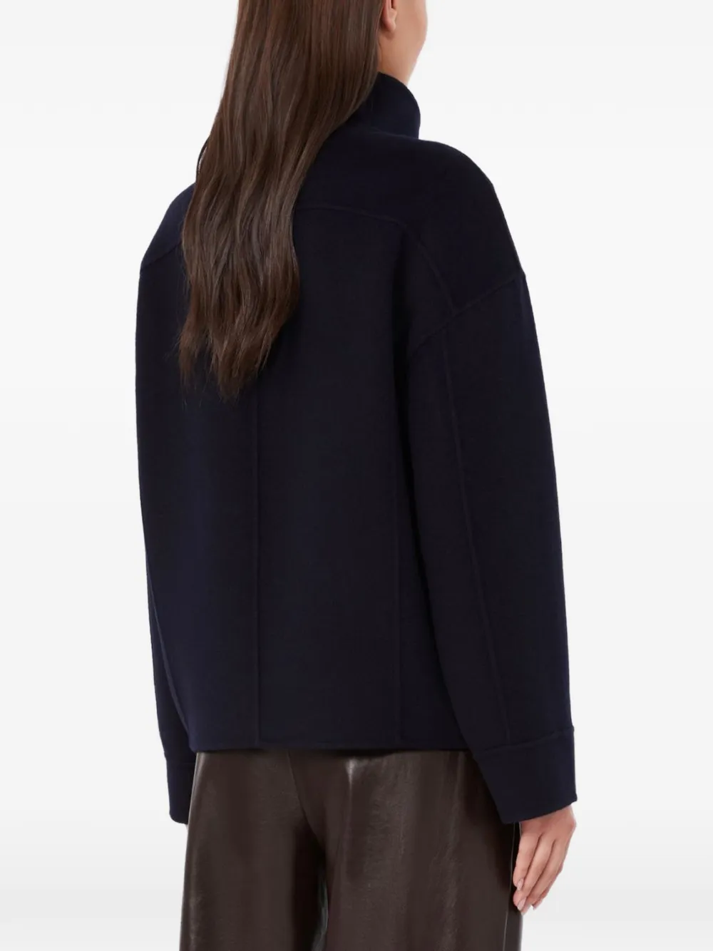 Max Mara Mantel met dubbele rij knopen Blauw