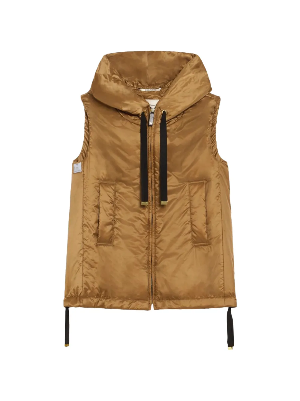 Max Mara Padded water-repellent hooded gilet - Braun