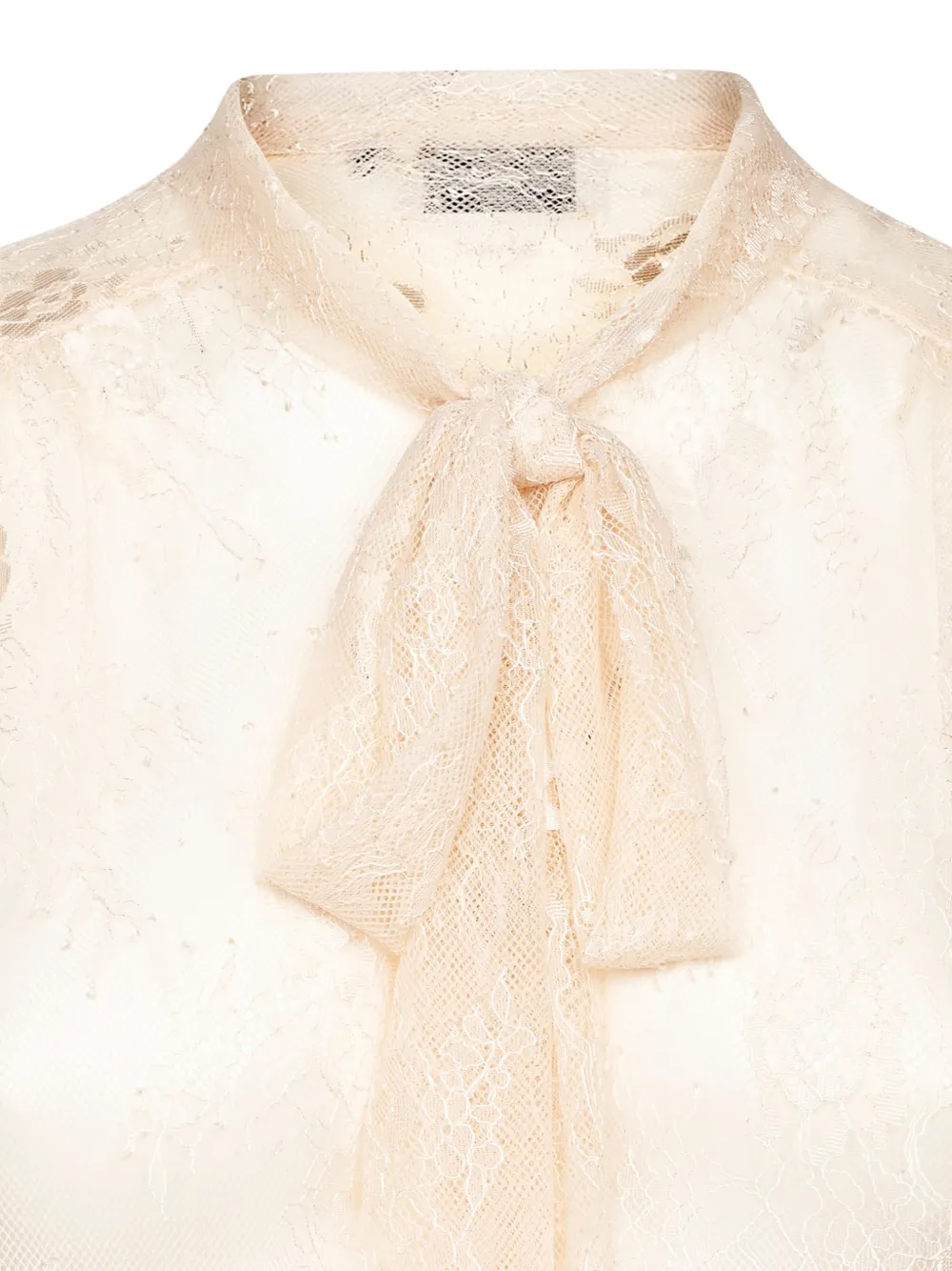 Forte Blouse met strik van kant Beige