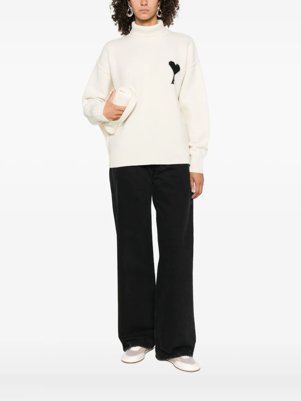 AMI Paris Ami de Coeur coltrui Beige