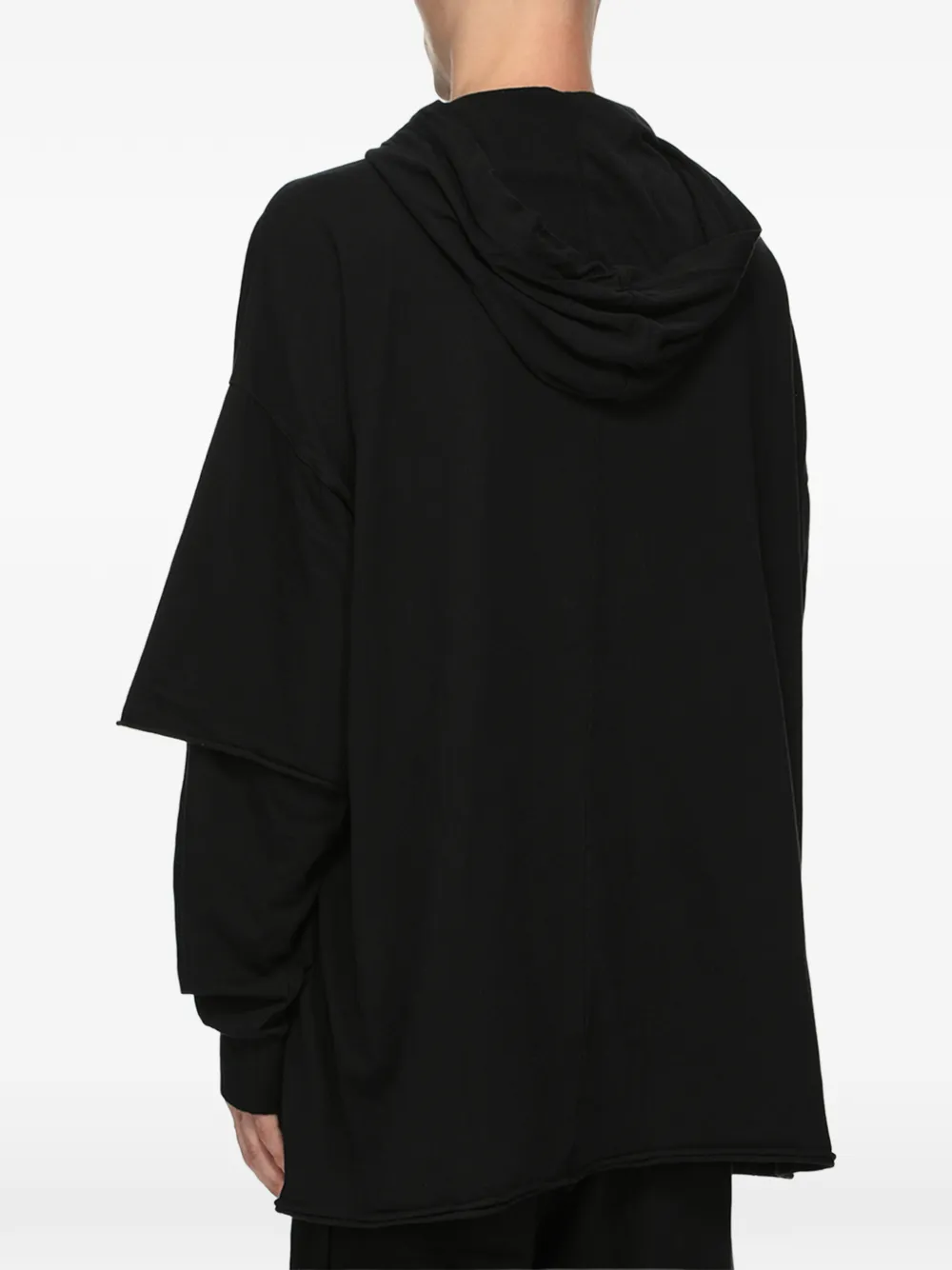 Rick Owens DRKSHDW Hoodie met gelaagde mouw Zwart