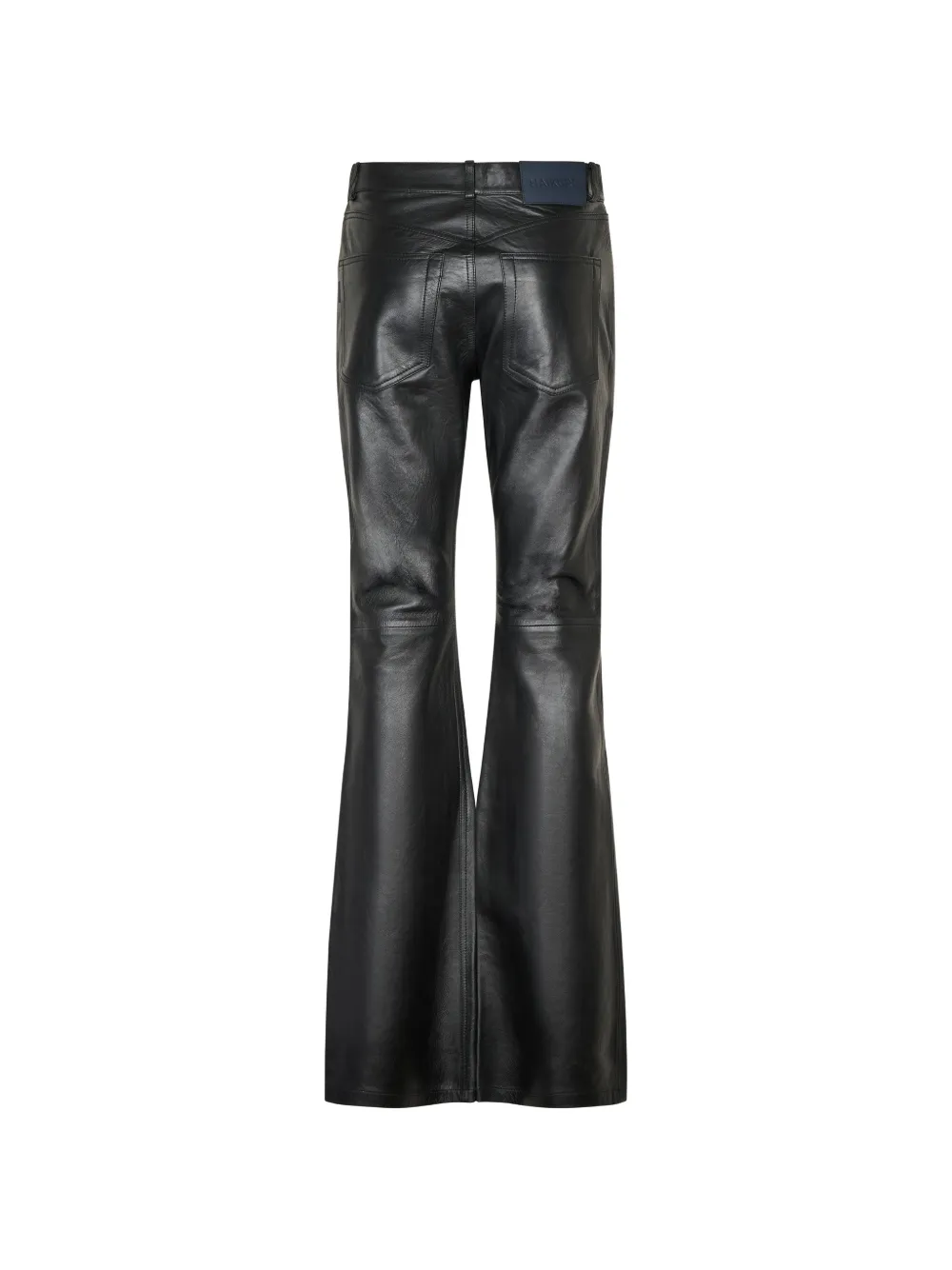 Haikure Leren flared broek Zwart