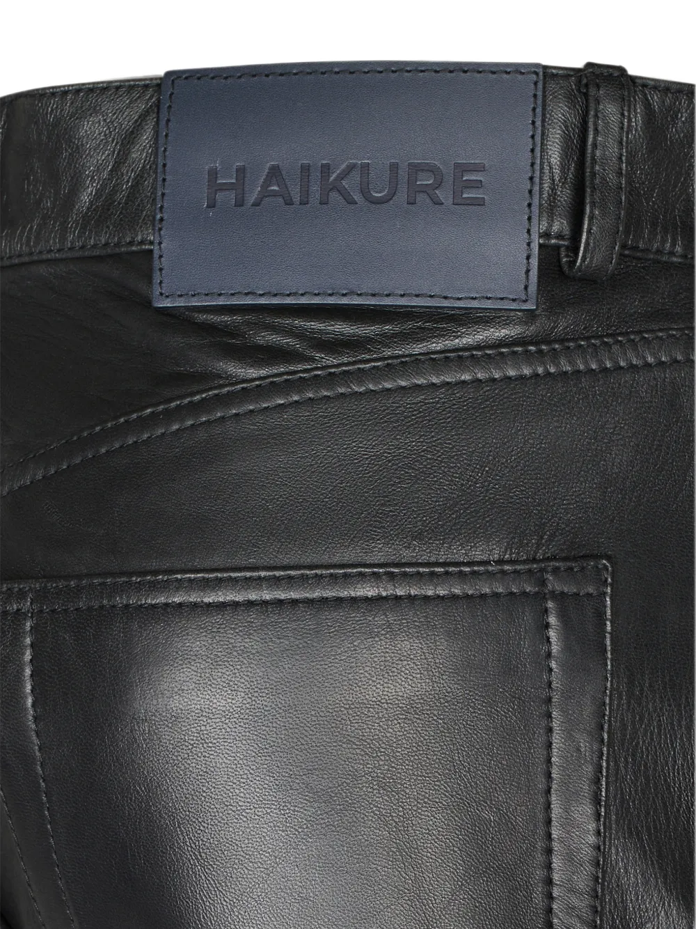 Haikure Leren flared broek Zwart