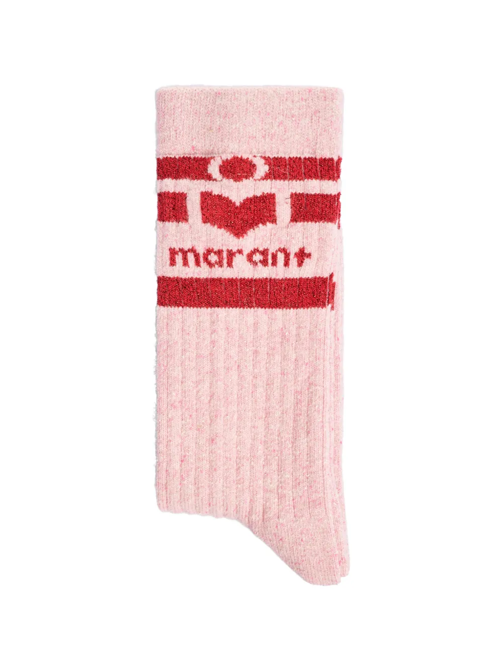 ISABEL MARANT logo-intarsia ribbed-knit socks - Rosa