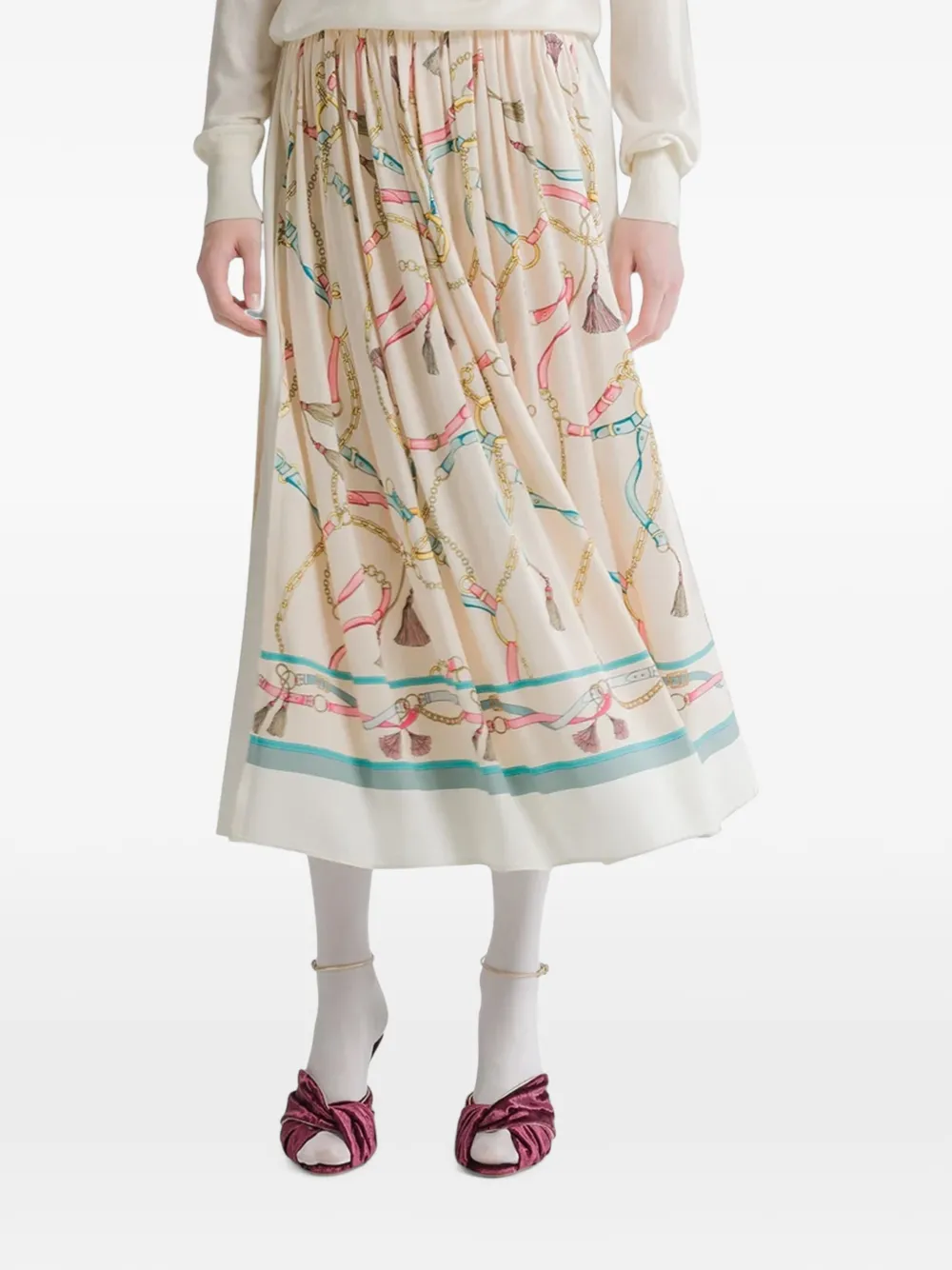 Forte Geplooide rok Beige