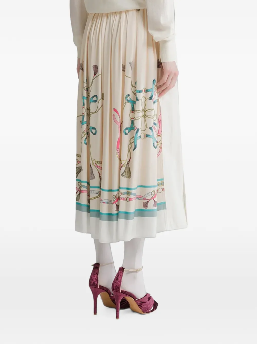 Forte Geplooide rok Beige