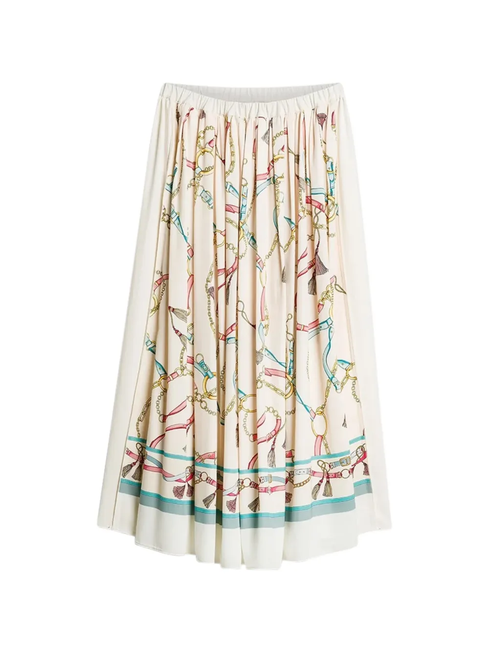 Forte Forte chain-print pleated midi skirt