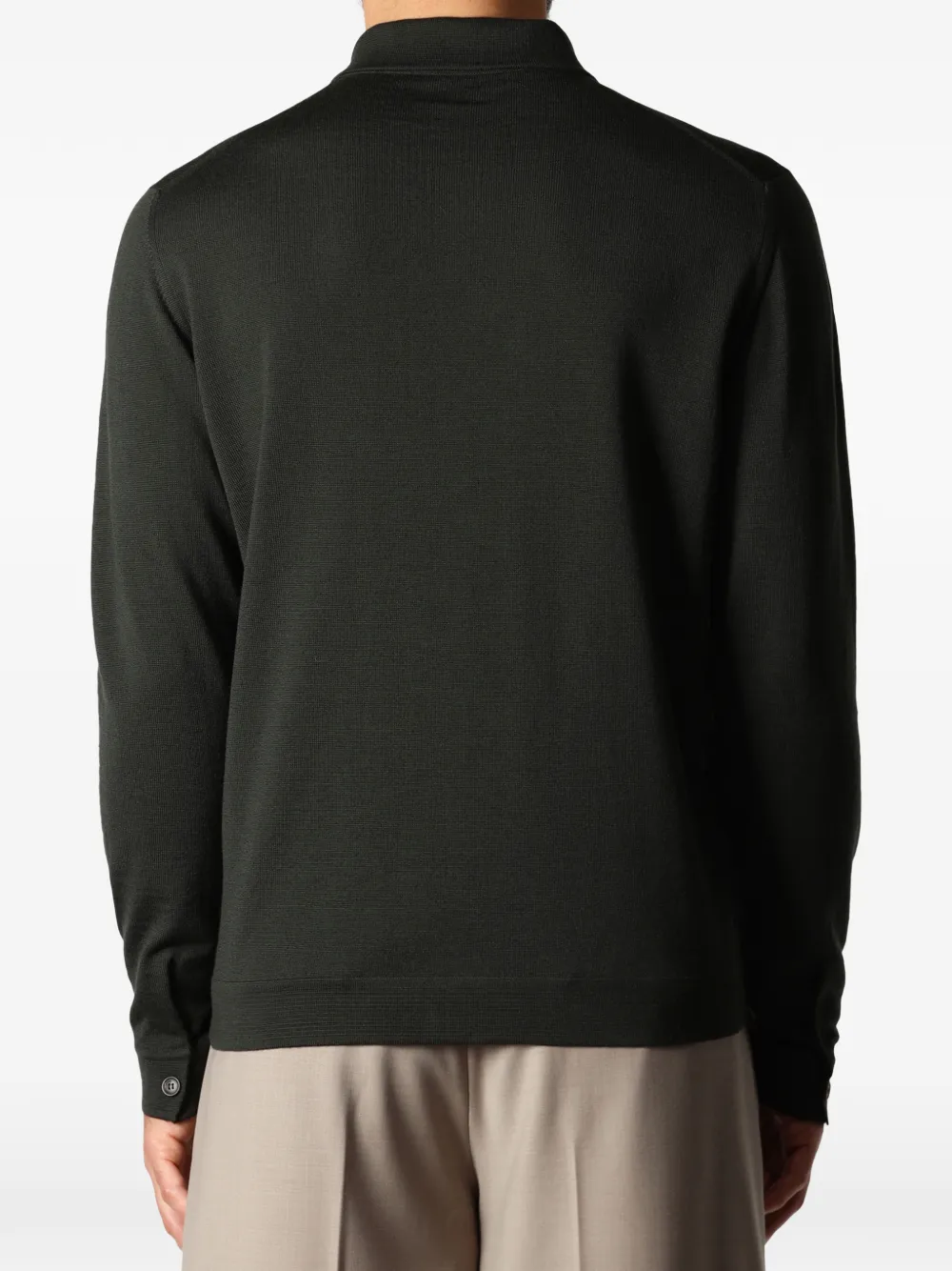 Roberto Collina Button-down wollen overhemd Zwart
