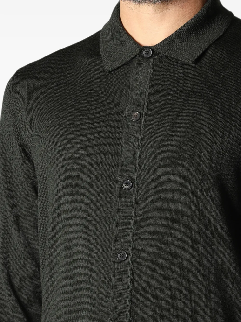Roberto Collina Button-down wollen overhemd Zwart