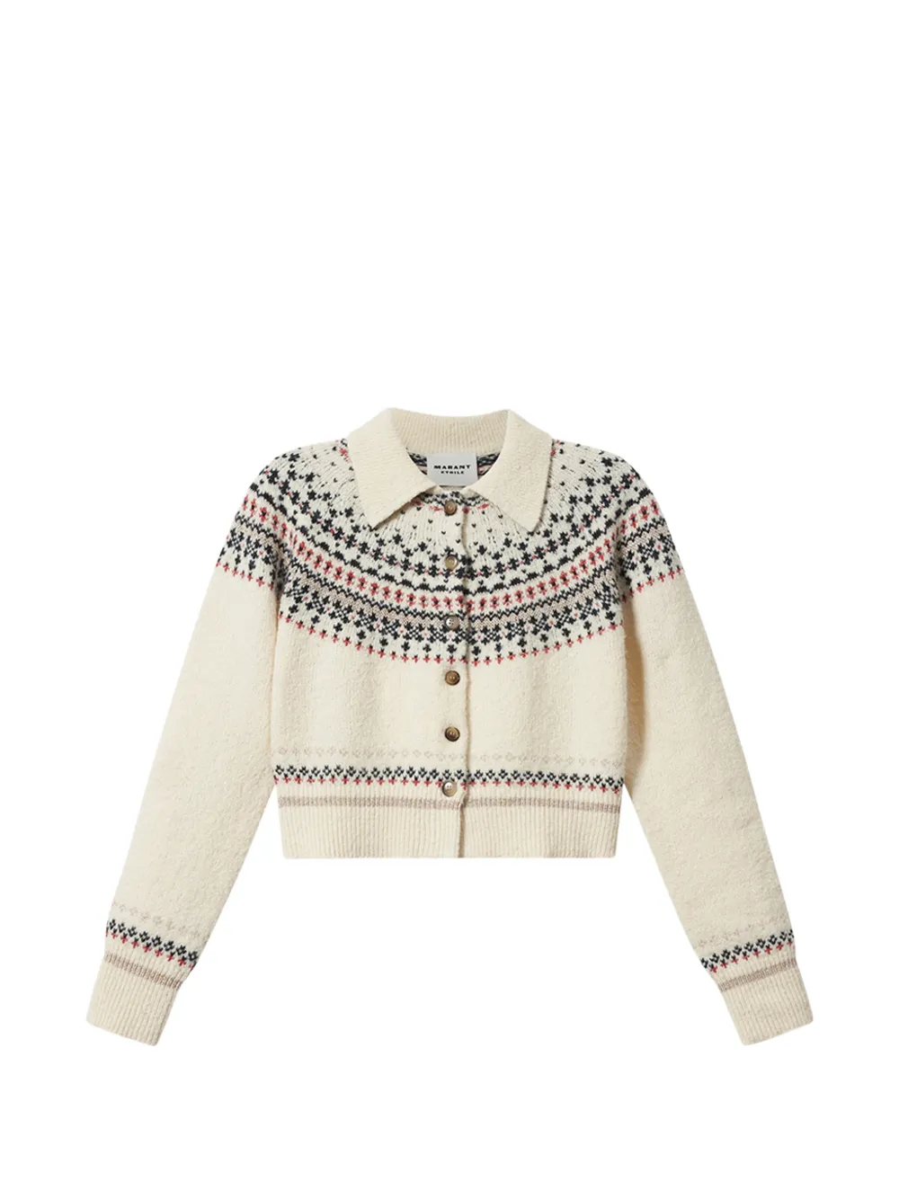 ISABEL MARANT cardigan en maille Fair Isle - Blanc ISABEL MARANT cardigan en maille Fair Isle - Blanc