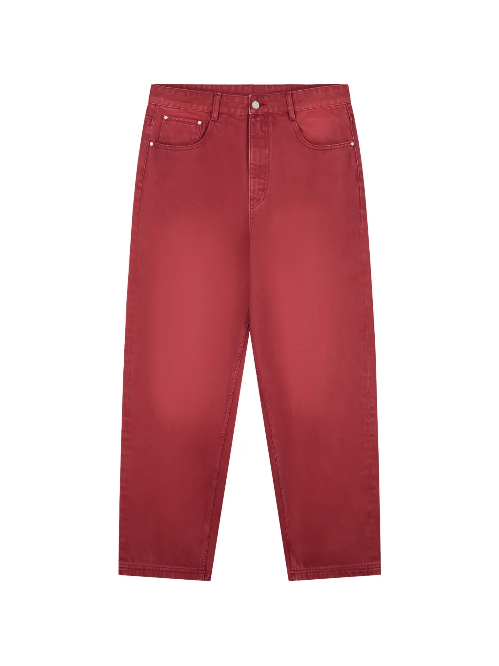 Arte Antwerp Faded-effect Straight-leg Jeans In Red