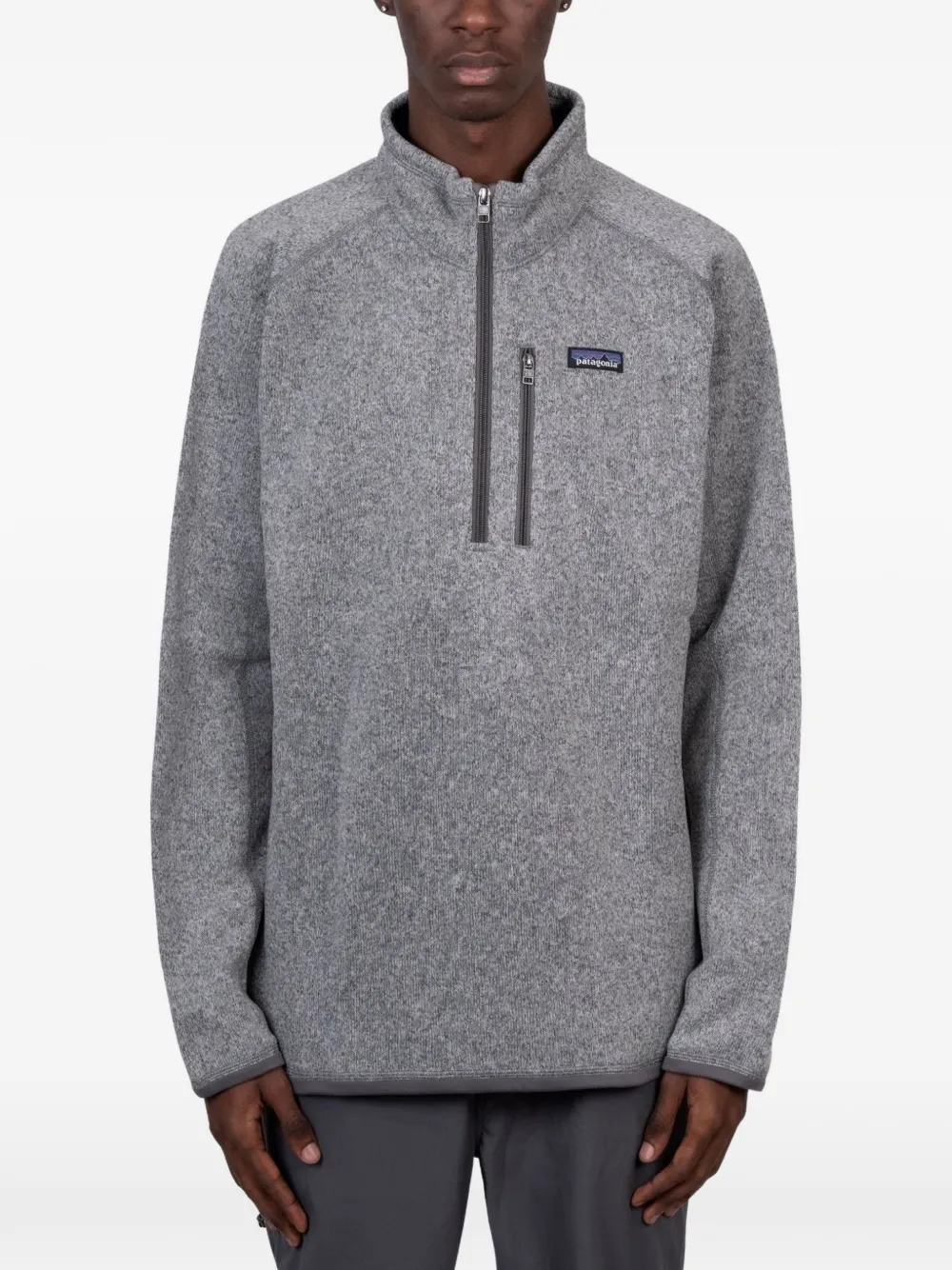 Patagonia Trui met logo-patch en kwartrits Grijs