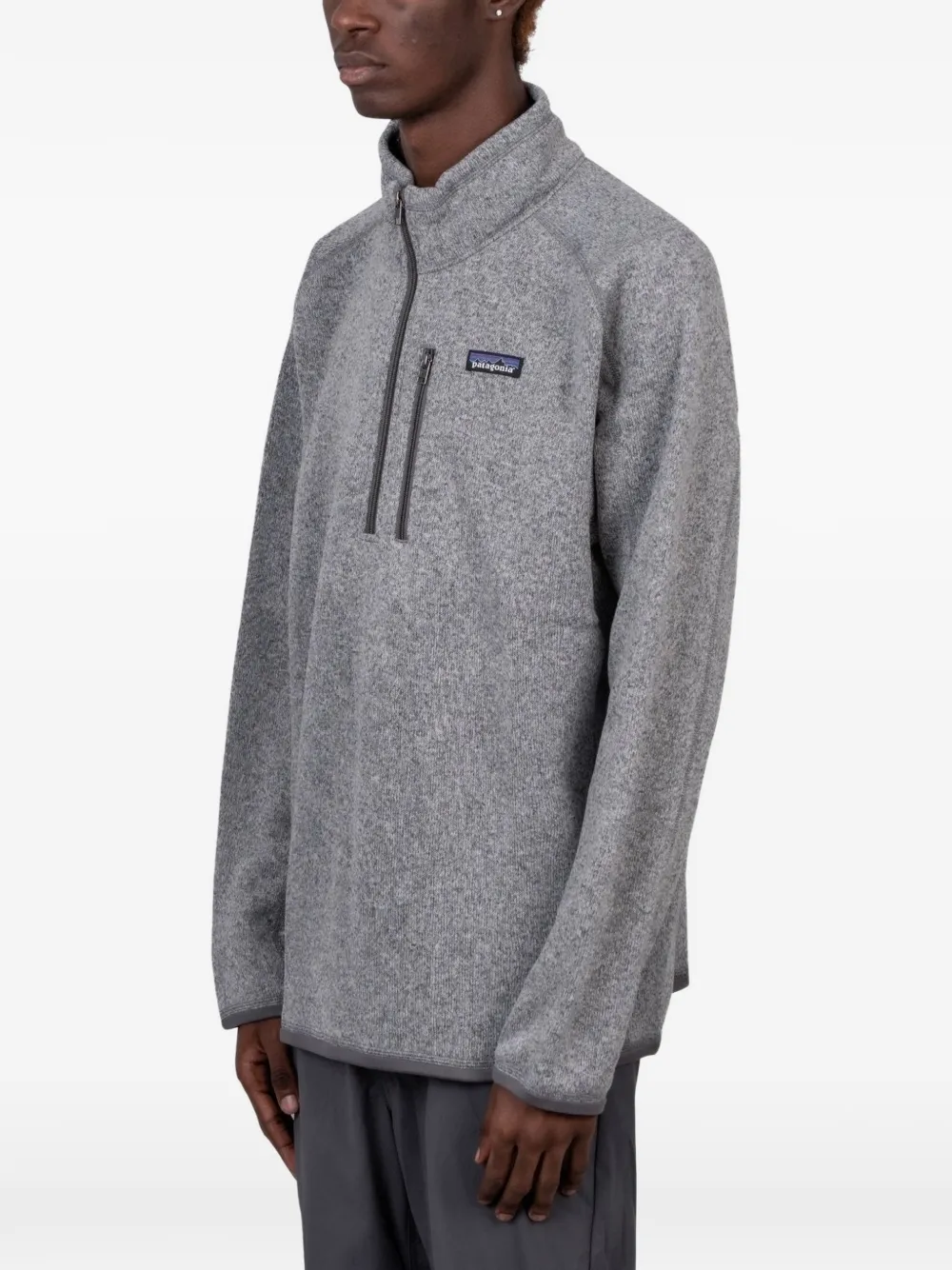 Patagonia Trui met logo-patch en kwartrits Grijs