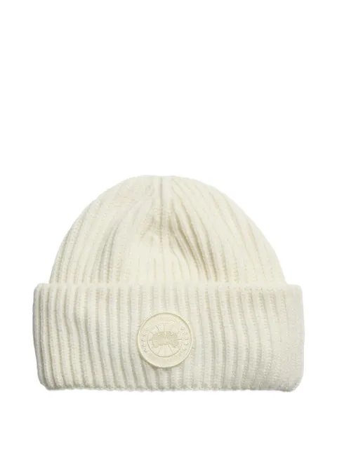 Canada Goose gorro tejido de canalé con parche del logo