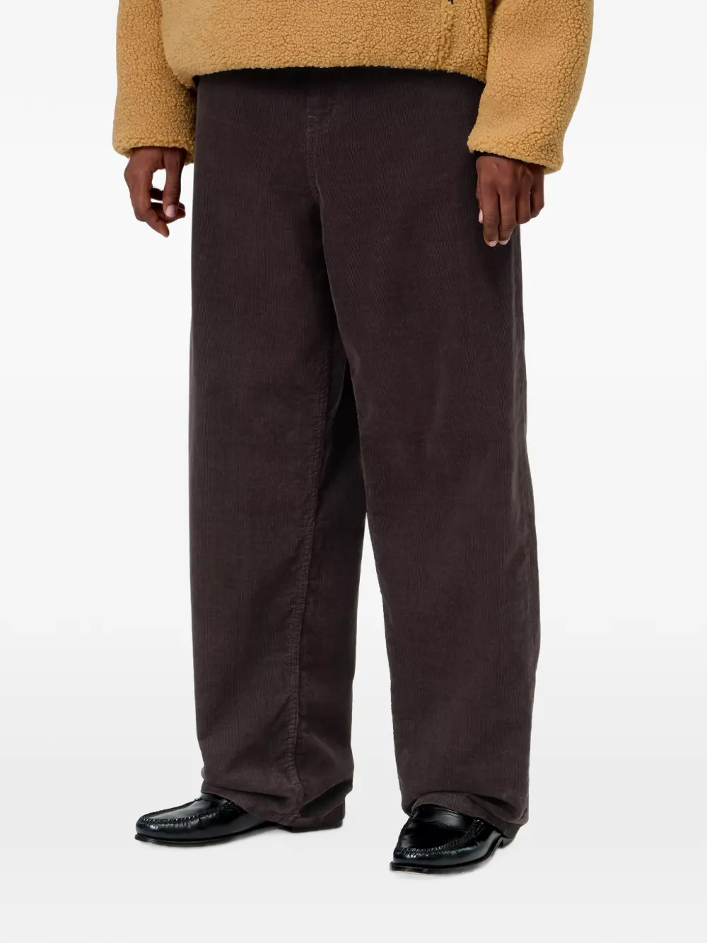 Carhartt WIP Brandon corduroy logo-patch trousers Bruin